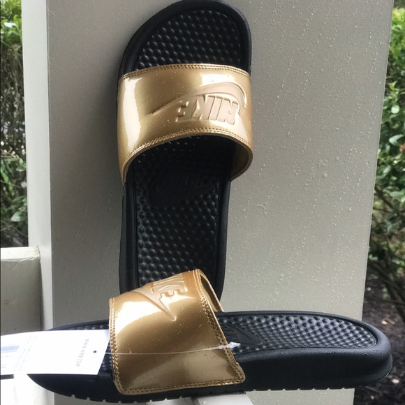 Sale🔥 5 Star NWT UO x Nike JD Gold Glitter Slide - Picture 3 of 8
